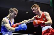 17 February 2017; George Bates of St Marys Dublin, left, exchanges punches with Patrick Mongan of Olympic during their 60KG bout at the 2017 IABA Elite Boxing Championship finals in the National Stadium, Dublin. Photo by Eóin Noonan/Sportsfile