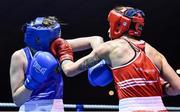 17 February 2017; Emma Agnew of Dealgan, right, exchanges punches with Ciara Ginty of Geesala during their 64KG bout at the 2017 IABA Elite Boxing Championship finals in the National Stadium, Dublin. Photo by Eóin Noonan/Sportsfile