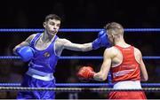 17 February 2017; Thomas McCarthy of Mayfield, left, exchanges punches with Brendan Irvine of St Pauls during their 52KG bout at the 2017 IABA Elite Boxing Championship finals in the National Stadium, Dublin. Photo by Eóin Noonan/Sportsfile