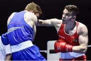 17 February 2017; Emmett Brennan of Glasnevin, right, exchanges punches with Stephen Broadhurst of Dealgan during their 75KG bout at the 2017 IABA Elite Boxing Championship finals in the National Stadium, Dublin. Photo by Eóin Noonan/Sportsfile