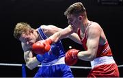 17 February 2017; Emmett Brennan of Glasnevin, right, exchanges punches with Stephen Broadhurst of Dealgan during their 75KG bout at the 2017 IABA Elite Boxing Championship finals in the National Stadium, Dublin. Photo by Eóin Noonan/Sportsfile