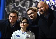 17 February 2017; Leinster supporters with Billy Dardis, Cathal Marsh and Hayden Triggs in Autograph Alley ahead of the Guinness PRO12 Round 15 match between Leinster and Edinburgh at the RDS Arena in Ballsbridge, Dublin. Photo by Ramsey Cardy/Sportsfile