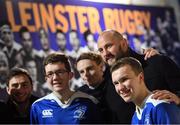 17 February 2017; Leinster supporters with Billy Dardis, Cathal Marsh and Hayden Triggs in Autograph Alley ahead of the Guinness PRO12 Round 15 match between Leinster and Edinburgh at the RDS Arena in Ballsbridge, Dublin. Photo by Ramsey Cardy/Sportsfile