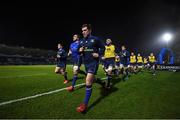 17 February 2017; Leinster captain Luke McGrath leads his side in the warm-up prior to the Guinness PRO12 Round 15 match between Leinster and Edinburgh at the RDS Arena in Ballsbridge, Dublin. Photo by Stephen McCarthy/Sportsfile