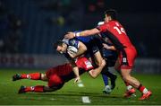 17 February 2017; Dave Kearney of Leinster is tackled by Chris Dean, left, and Damien Hoyland of Edinburgh during the Guinness PRO12 Round 15 match between Leinster and Edinburgh at the RDS Arena in Ballsbridge, Dublin. Photo by Stephen McCarthy/Sportsfile