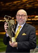17 February 2017; Séamus Ó Mídheach who recently retired as Croke Park Event Controller after 37 years working for The GAA and Croke Park, with his award at his retirement party last night, 17th February at Croke Park in Dublin. Photo by Sam Barnes/Sportsfile