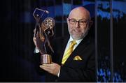 17 February 2017; Séamus Ó Mídheach who recently retired as Croke Park Event Controller after 37 years working for The GAA and Croke Park, with his award at his retirement party last night, 17th February at Croke Park in Dublin. Photo by Sam Barnes/Sportsfile