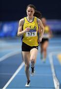 18 February 2017; Ciara Mageean, UCD, AC, Dublin, on her way to winning the Women's 3000m Final during the Irish Life Health National Senior Indoor Championships at the Sport Ireland National Indoor Arena in Abbotstown, Dublin. Photo by Brendan Moran/Sportsfile