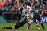 18 February 2017; Sean Reidy of Ulster is tackled by James Malcolm of Glasgow Warriors during the Guinness PRO12 Round 15 match between Ulster and Glasgow Warriors at the Kingspan Stadium in Belfast. Photo by Oliver McVeigh/Sportsfile