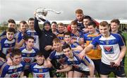 18 January 2017; Dundalk Institute of Technology manager Oisin McConville lifts the Trench Cup as his players celebrate at the Independent.ie HE GAA Trench Cup Final match between Dundalk Institute of Technology and Waterford Institute of Technology at the Connacht GAA Centre in Bekan, Co. Mayo. Photo by Matt Browne/Sportsfile