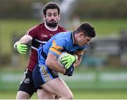 18 February 2017; Conor Mullally of University College Dublin in action against Kevin McKernan of St. Mary's University Belfast during the Independent.ie HE GAA Sigerson Cup Final match between University College Dublin and St. Mary's University Belfast at the Connacht GAA Centre in Bekan, Co. Mayo. Photo by Matt Browne/Sportsfile