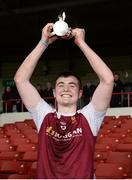 18 February 2017; Our Lady's Templemore captain Paddy Cadell lifts the Dr. Harty Cup after the Dr. Harty Cup Final match between Our Lady's Templemore and St. Colman's Fermoy at the Gaelic Grounds in Limerick. Photo by Diarmuid Greene/Sportsfile