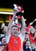 18 February 2017; Mayfield captain Shane O'Donovan lifts the cup after the AIB GAA Hurling All-Ireland Junior Club Championship final match between Mayfield and Mooncoin at Croke Park in Dublin. Photo by Piaras Ó Mídheach/Sportsfile