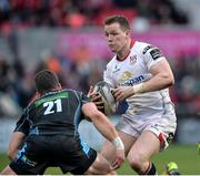 18 February 2017; Craig Gilroy of Ulster in action against Grayson Hart of Glasgow Warriors during the Guinness PRO12 Round 15 match between Ulster and Glasgow Warriors at the Kingspan Stadium in Belfast. Photo by Oliver McVeigh/Sportsfile