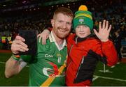 18 February 2017; Richard Power of Carrickshock celebrates with his son Ruairí O'Shea Power, age 7, after winning the AIB GAA Hurling All-Ireland Intermediate Club Championship final match between Ahascragh - Foghenach and Carrickshock at Croke Park in Dublin. Photo by Eóin Noonan/Sportsfile