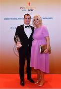 3 November 2017; Warwickshire hurler Liam Watson with Mairead Watson after collecting his Lory Meagher Champion 15 Award during the PwC All Stars 2017 at the Convention Centre in Dublin. Photo by Sam Barnes/Sportsfile