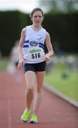 23 July 2011; Sinead O'Connor, Celbridge A.C., Co. Kildare, comes to the line to win the U-15 Girl's 2000m Walk during the Woodie's DIY Juvenile Track and Field Championships of Ireland, Tullamore Harriers, Tullamore, Co. Offaly. Picture credit: Barry Cregg / SPORTSFILE