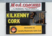 23 July 2011; The final score of the Kilkenny v Cork game. All-Ireland Senior Camogie Championship in association with RTÉ Sport, Kilkenny v Cork, Jenkinstown, Co. Kilkenny. Picture credit: Matt Browne / SPORTSFILE