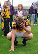 23 July 2011; Aindreas Doyle, Wexford, shows his disappointment after defeat to Limerick. GAA Football All-Ireland Senior Championship Qualifier Round 4, Wexford v Limerick, O'Moore Park, Portlaoise, Co. Laois. Picture credit: Diarmuid Greene / SPORTSFILE