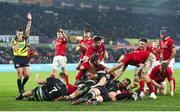 18 February 2017; Dave Kilcoyne of Munster crashes over to score a try during the Guinness PRO12 Round 15 match between Ospreys and Munster at the Liberty Stadium in Swansea, Wales. Photo by Darren Griffiths/Sportsfile