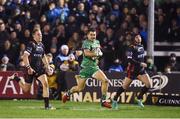 18 February 2017; Tiernan O'Halloran of Connacht gets away from Tyler Morgan of Newport Gwent Dragons on his way to scoring his side's first try during the Guinness PRO12 Round 15 match between Connacht and Newport Gwent Dragons at the Sportsground in Galway. Photo by Diarmuid Greene/Sportsfile