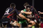 18 February 2017; Niyi Adeolokun of Connacht is tackled by Nick Crosswell, left, and Elliot Dee of Newport Gwent Dragons during the Guinness PRO12 Round 15 match between Connacht and Newport Gwent Dragons at the Sportsground in Galway. Photo by Ramsey Cardy/Sportsfile