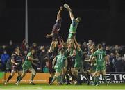 18 February 2017; Sean O'Brien of Connacht wins possession in a lineout ahead of Nick Crosswell of Newport Gwent Dragons during the Guinness PRO12 Round 15 match between Connacht and Newport Gwent Dragons at the Sportsground in Galway. Photo by Diarmuid Greene/Sportsfile