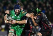 18 February 2017; John Muldoon of Connacht is tackled by Nic Cudd of Newport Gwent Dragons during the Guinness PRO12 Round 15 match between Connacht and Newport Gwent Dragons at the Sportsground in Galway. Photo by Ramsey Cardy/Sportsfile