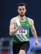 18 February 2017; Eóin Power, St Joseph's AC, Kilkenny, competing in the heats of the Men's 400m during the Irish Life Health National Senior Indoor Championships at the Sport Ireland National Indoor Arena in Abbotstown, Dublin. Photo by Brendan Moran/Sportsfile