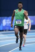 18 February 2017; Brandon Arrey, Blarney/Inniscara AC, Cork, in action during the heats of the Men's 400m during the Irish Life Health National Senior Indoor Championships at the Sport Ireland National Indoor Arena in Abbotstown, Dublin. Photo by Brendan Moran/Sportsfile