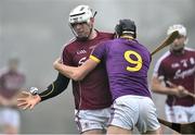 19 February 2017; Gearoid McInerney of Galway in action against Jack O'Connor of Wexford during the Allianz Hurling League Division 1B Round 2 match between Galway and Wexford at Pearse Stadium in Galway. Photo by David Maher/Sportsfile