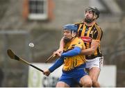19 February 2017; Shane O'Donnell of Clare in action against Conor O'Shea of Kilkenny during the Allianz Hurling League Division 1A Round 2 match between Clare and Kilkenny at Cusack Park in Ennis. Photo by Diarmuid Greene/Sportsfile