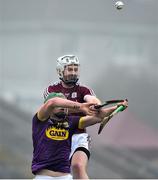 19 February 2017; John Hanbury of Galway in action against Conor McDonald of Wexford during the Allianz Hurling League Division 1B Round 2 match between Galway and Wexford at Pearse Stadium in Galway. Photo by David Maher/Sportsfile
