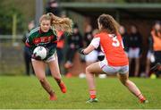 19 January 2017; Sarah Rowe of Mayo in action against Clodagh McCambridge of Armagh during the Lidl Ladies Football National League round 3 match between Armagh and Mayo at Clonmore in Armagh. Photo by Oliver McVeigh/Sportsfile