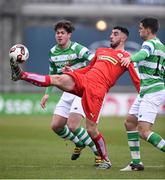 19 February 2017; Joe Gormley of Cliftonville in action against Sam Bone, left, and David McAllister, right, of Shamrock Rovers  during a Pre-Season friendly match between Shamrock Rovers and Cliftonville at Tallaght Stadium in Dublin. Photo by Matt Browne/Sportsfile