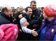 19 February 2017; Manager of Wexford Davy Fitzgerald celebrates with supporters at the end of the Allianz Hurling League Division 1B Round 2 match between Galway and Wexford at Pearse Stadium in Galway. Photo by David Maher/Sportsfile