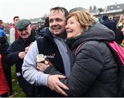 19 February 2017; Manager of Wexford Davy Fitzgerald celebrates with supporters at the end of the Allianz Hurling League Division 1B Round 2 match between Galway and Wexford at Pearse Stadium in Galway. Photo by David Maher/Sportsfile