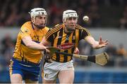 19 February 2017; Liam Blanchfield of Kilkenny in action against Conor Cleary of Clare during the Allianz Hurling League Division 1A Round 2 match between Clare and Kilkenny at Cusack Park in Ennis. Photo by Diarmuid Greene/Sportsfile