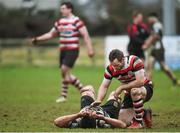 19 February 2017; Hugh O’Neill of Enniscorthy RFC, right, shakes hands with Enda Murphy of Dundalk RFC following the Bank of Ireland Provincial Towns cup second round match between Dundalk RFC and Enniscorthy RFC at Dundalk RFC grounds in Co. Louth. Photo by Seb Daly/Sportsfile