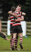 19 February 2017; Daniel Pim, right, and Hugh O’Neill of Enniscorthy RFC, left, celebrate their side's victory following the Bank of Ireland Provincial Towns cup second round match between Dundalk RFC and Enniscorthy RFC at Dundalk RFC grounds in Co. Louth. Photo by Seb Daly/Sportsfile
