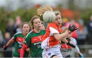 19 January 2017; Sinead Finnegan of Armagh in action against Sarah Tierney of Mayo during the Lidl Ladies Football National League round 3 match between Armagh and Mayo at Clonmore in Armagh. Photo by Oliver McVeigh/Sportsfile