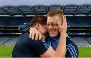 19 February 2017; St. Patrick's Westport's Lee Keegan, left, and Kevin Keane celebrate after the AIB GAA Football All-Ireland Intermediate club championship final match between St. Colmcille's and St. Patrick's Westport at Croke Park in Dublin. Photo by Piaras Ó Mídheach/Sportsfile