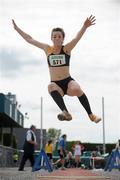 23 July 2011; Lorraine O'Shea, Kilkenny City Harriers A.C., Co. Kikenny, on her way to winning the U-18 Girl's Long Jump during the Woodie's DIY Juvenile Track and Field Championships of Ireland, Tullamore Harriers, Tullamore, Co. Offaly. Picture credit: Barry Cregg / SPORTSFILE