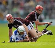 24 July 2011; Stephen Molumphy, Waterford, in action against John Lee and Fergal Moore, right, Galway. GAA Hurling All-Ireland Senior Championship Quarter Final, Waterford v Galway, Semple Stadium, Thurles, Co. Tipperary. Picture credit: Ray McManus / SPORTSFILE