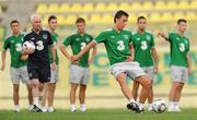25 July 2011; Republic of Ireland's John O'Sullivan in action during squad training ahead of his side's final 2010/11 UEFA European Under-19 Championship group game, on Tuesday, against Romania. 2010/11 UEFA European Under-19 Championship, Concordia Stadium, Chiajna, Bucharest, Romania. Picture credit: Stephen McCarthy / SPORTSFILE