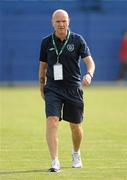 26 July 2011; Republic of Ireland manager Paul Doolin walks the pitch ahead of the game. 2010/11 UEFA European Under-19 Championship - Group A, Republic of Ireland v Romania, City Stadium, Berceni, Bucharest, Romania. Picture credit: Stephen McCarthy / SPORTSFILE