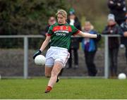 19 February 2017; Cora Staunton of Mayo kicking a point during the Lidl Ladies Football National League round 3 match between Armagh and Mayo at Clonmore in Armagh. Photo by Oliver McVeigh/Sportsfile
