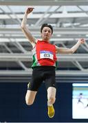 19 February 2017; Jonathan Hill, City of Lisburn AC, Co Antrim, competes in the Men's Long Jump Final during the Irish Life Health National Senior Indoor Championships at the Sport Ireland National Indoor Arena in Abbotstown, Dublin. Photo by Brendan Moran/Sportsfile