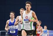 19 February 2017; Paul Robinson, St Coca's AC, Co Kildare, Dublin, leads the field on his way to finishing second in the Men's 1500m Final during the Irish Life Health National Senior Indoor Championships at the Sport Ireland National Indoor Arena in Abbotstown, Dublin. Photo by Brendan Moran/Sportsfile