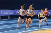 19 February 2017; Amy O'Donoghue, 135, Emerald AC, Limerick, leads the field during the Women's 800m Final during the Irish Life Health National Senior Indoor Championships at the Sport Ireland National Indoor Arena in Abbotstown, Dublin. Photo by Brendan Moran/Sportsfile